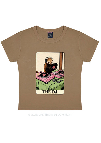 The DJ Raccoon Y2K Baby Tee Cherrykitten