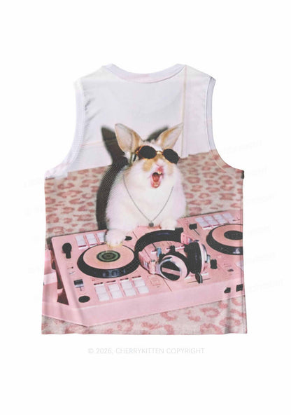 Dj Bunny Y2K Mesh Muscle Tank Cherrykitten