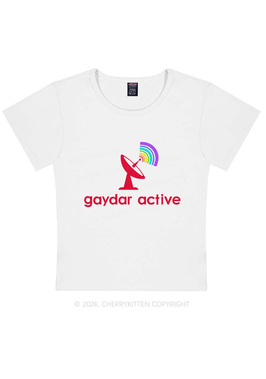 Gaydar Active Pride Y2K Baby Tee Cherrykitten