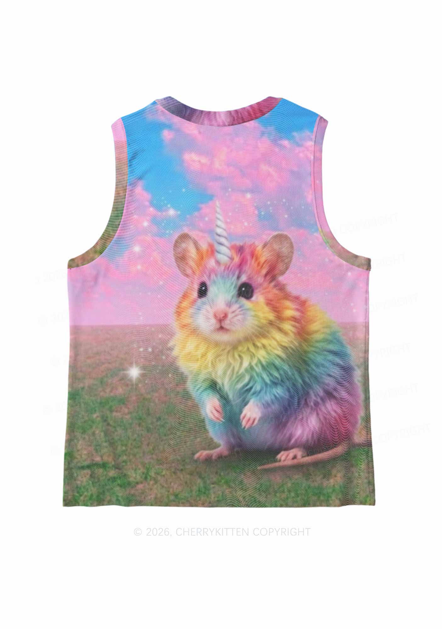 Unicorn Rat Pride Y2K Mesh Muscle Tank Cherrykitten