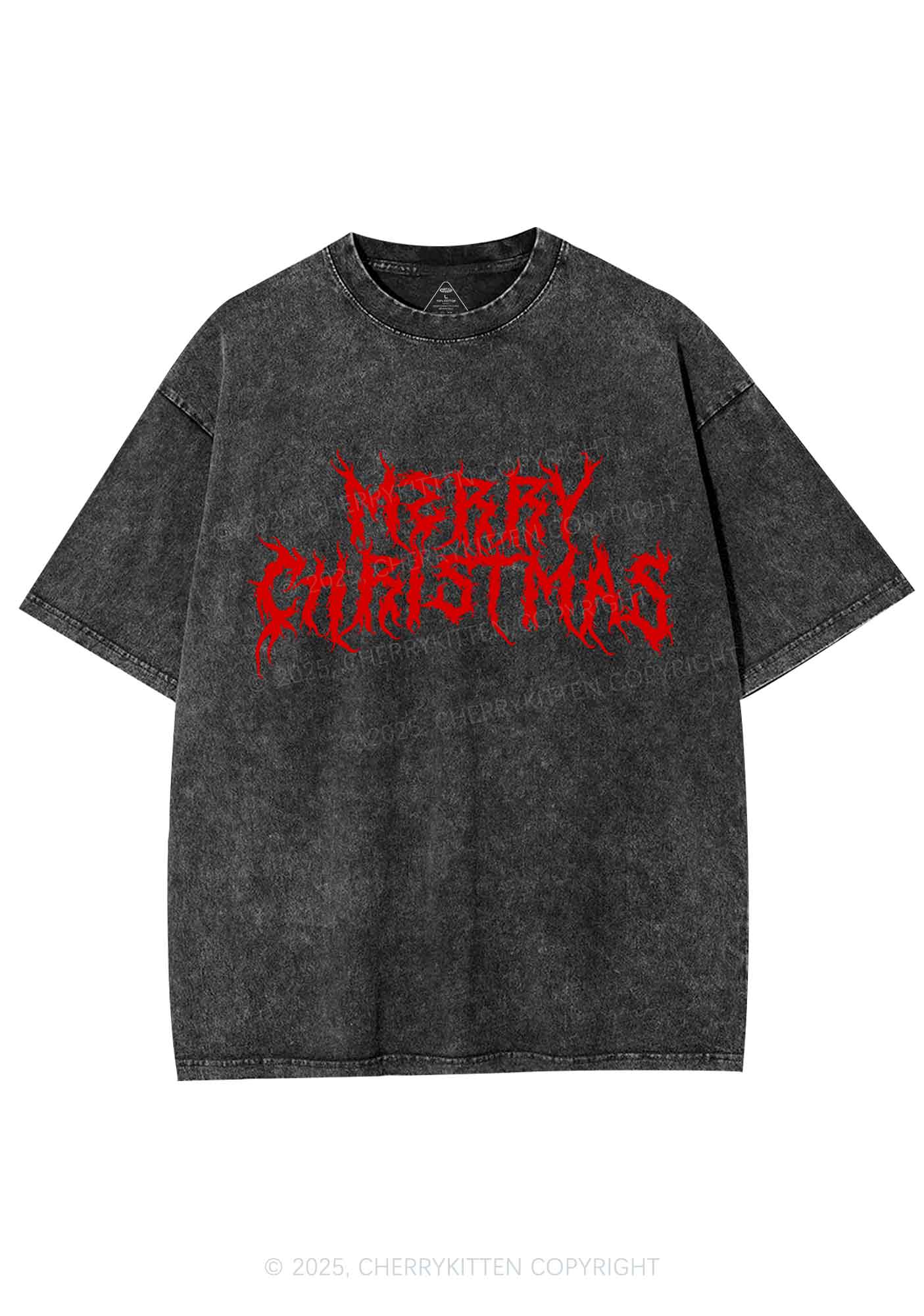 Merry Christmas Y2K Shirts Washed Tee Cherrykitten