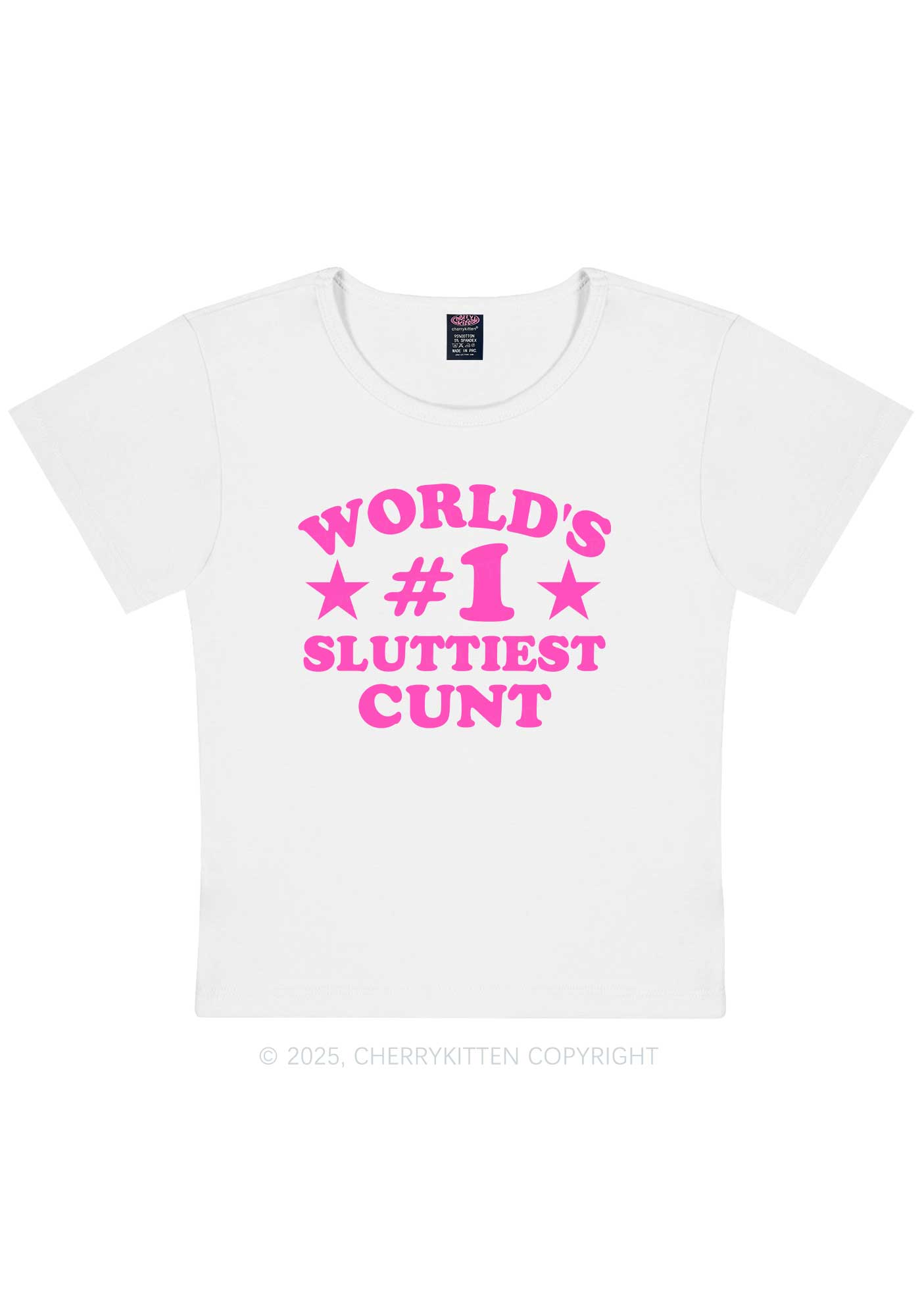 Worlds First Slxttiest Cxxt Y2K Baby Tee Cherrykitten