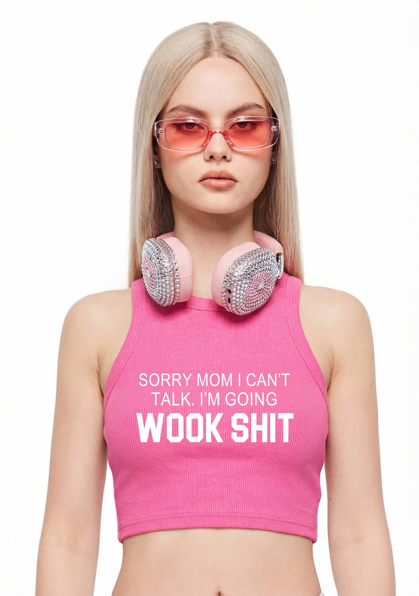 Im Doing Wook Shxt Y2K Crop Tank Top Cherrykitten
