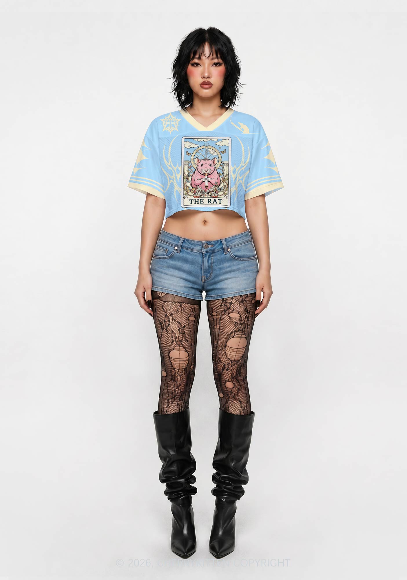 The Rat Y2K Crop Sport Jersey Shirts Cherrykitten