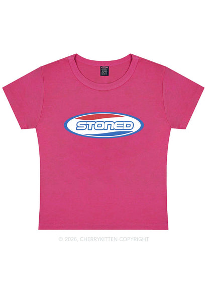 Stoned Slogan Y2K Baby Tee Cherrykitten