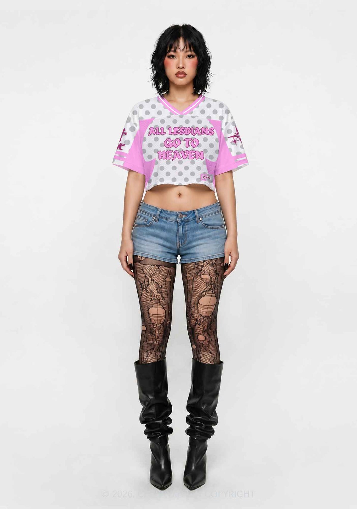 All Lesbians Go To Heaven Pride Y2K Crop Sport Jersey Shirts Cherrykitten