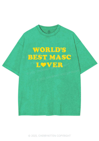 Worlds Best Masc Lover Pride Y2K Shirts Washed Tee Cherrykitten