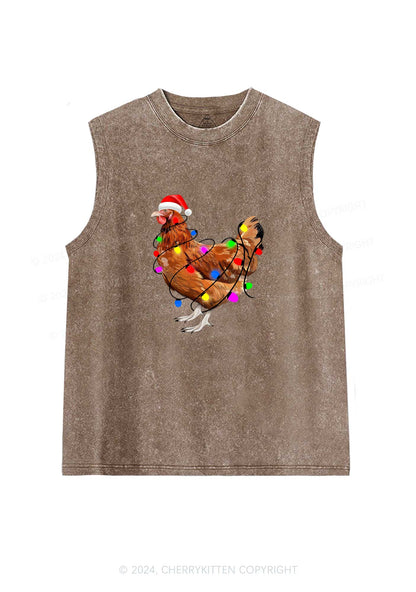 Christmas Hen Y2K Washed Tank Cherrykitten