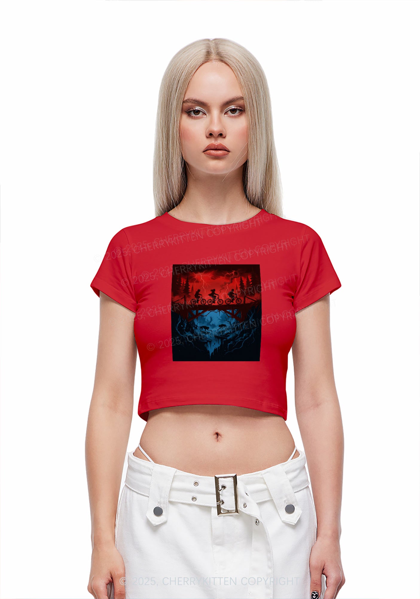 Red Storm Riders Y2K Baby Tee Cherrykitten
