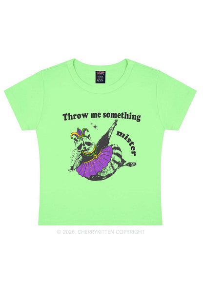 Throw Me Something Mister Raccoon Y2K Baby Tee Cherrykitten