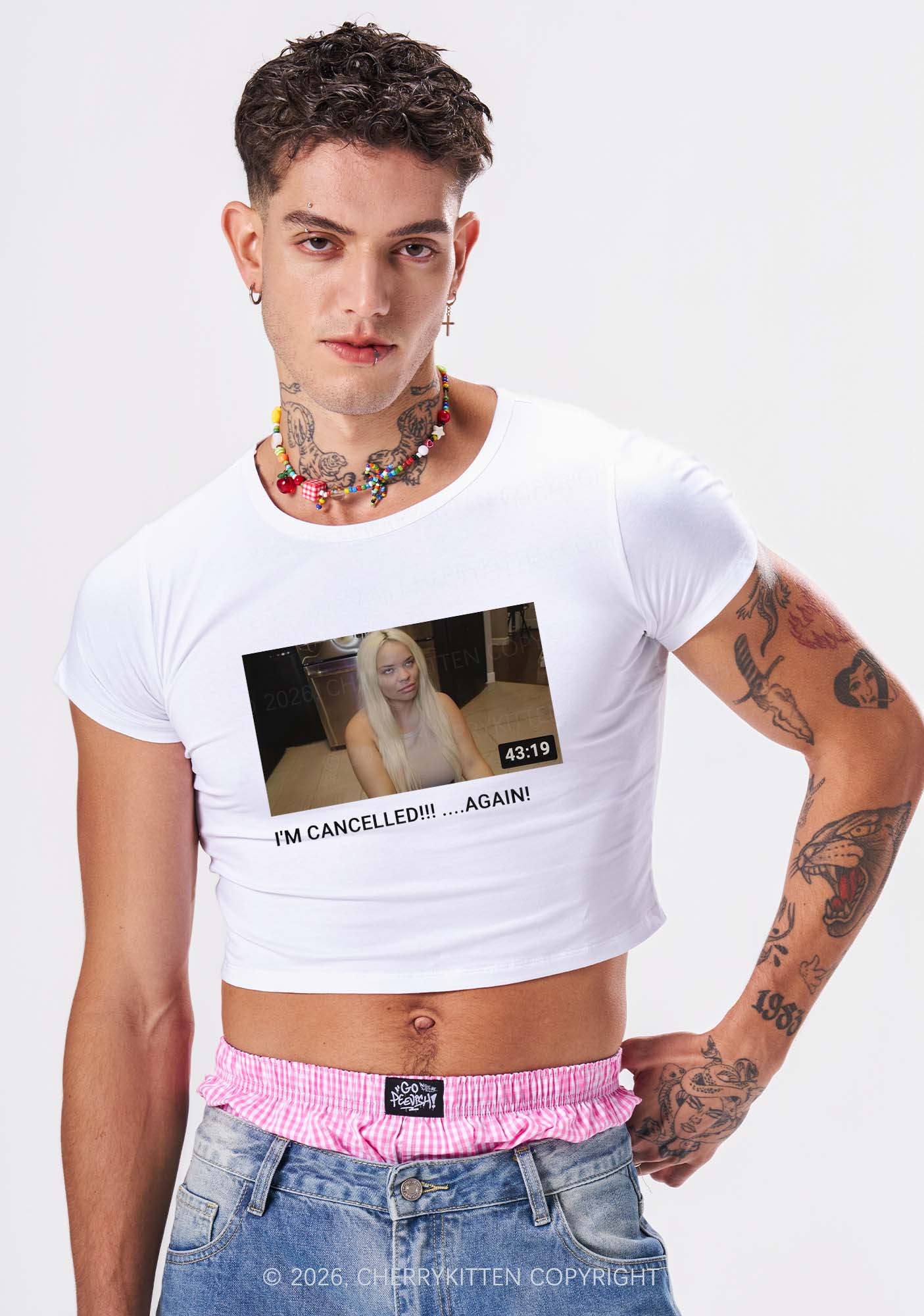 Im Canceled Again Y2K Baby Tee Cherrykitten