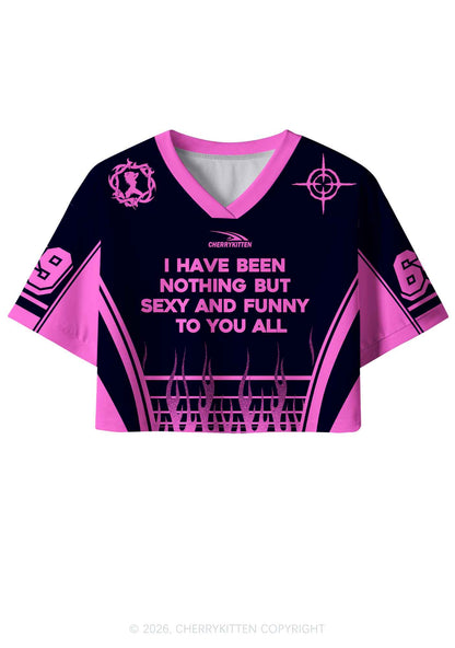 I Have Been Funny Y2K Crop Sport Jersey Shirts Cherrykitten