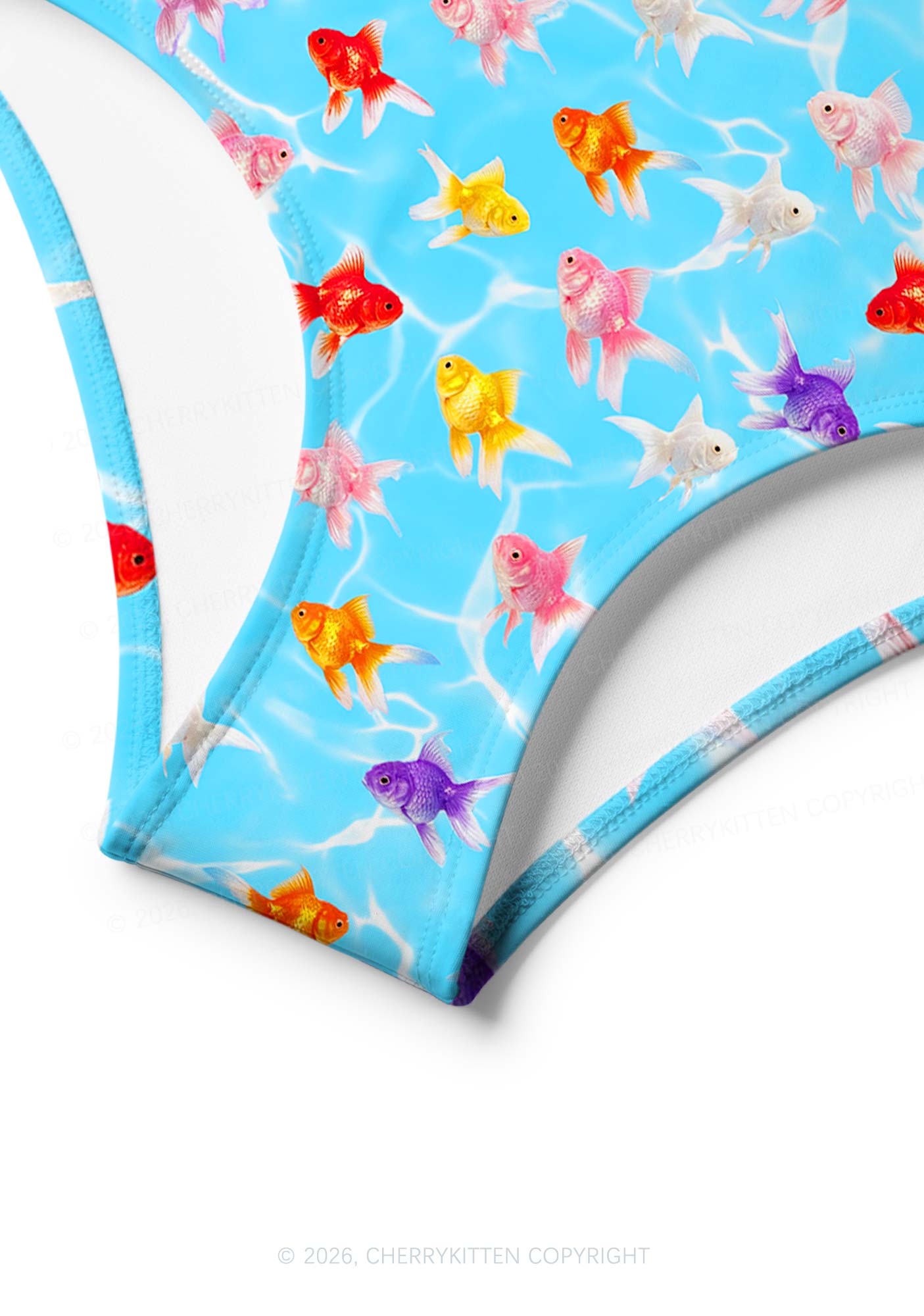 Water Ripple Goldfish Y2K Print Bikini Set Cherrykitten