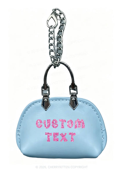 Glitter Custom Text Y2K Mini Handbag Charm Keychain Cherrykitten
