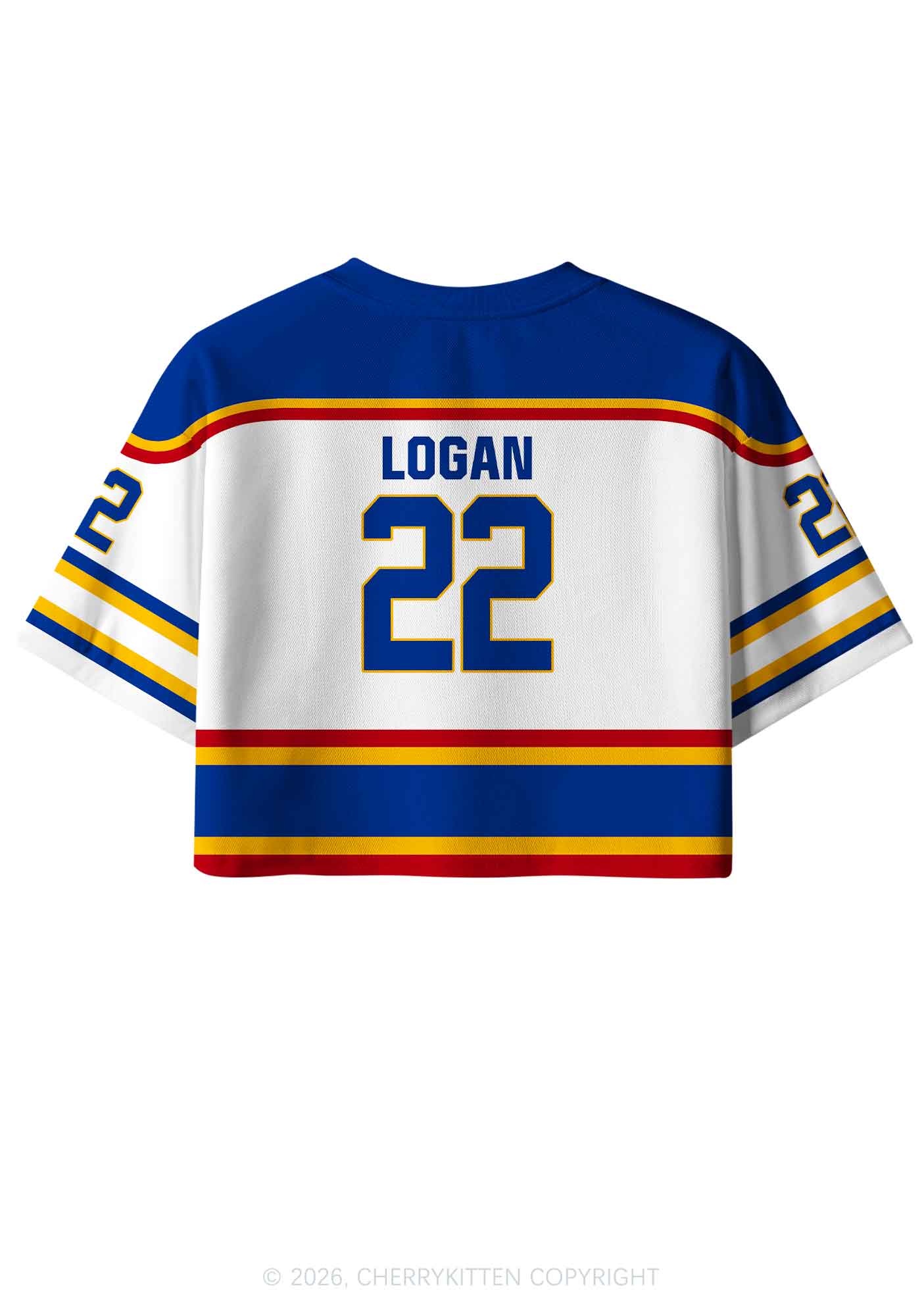 Retro White Hockey Team JL Y2K Crop Sport Jersey Shirts Cherrykitten