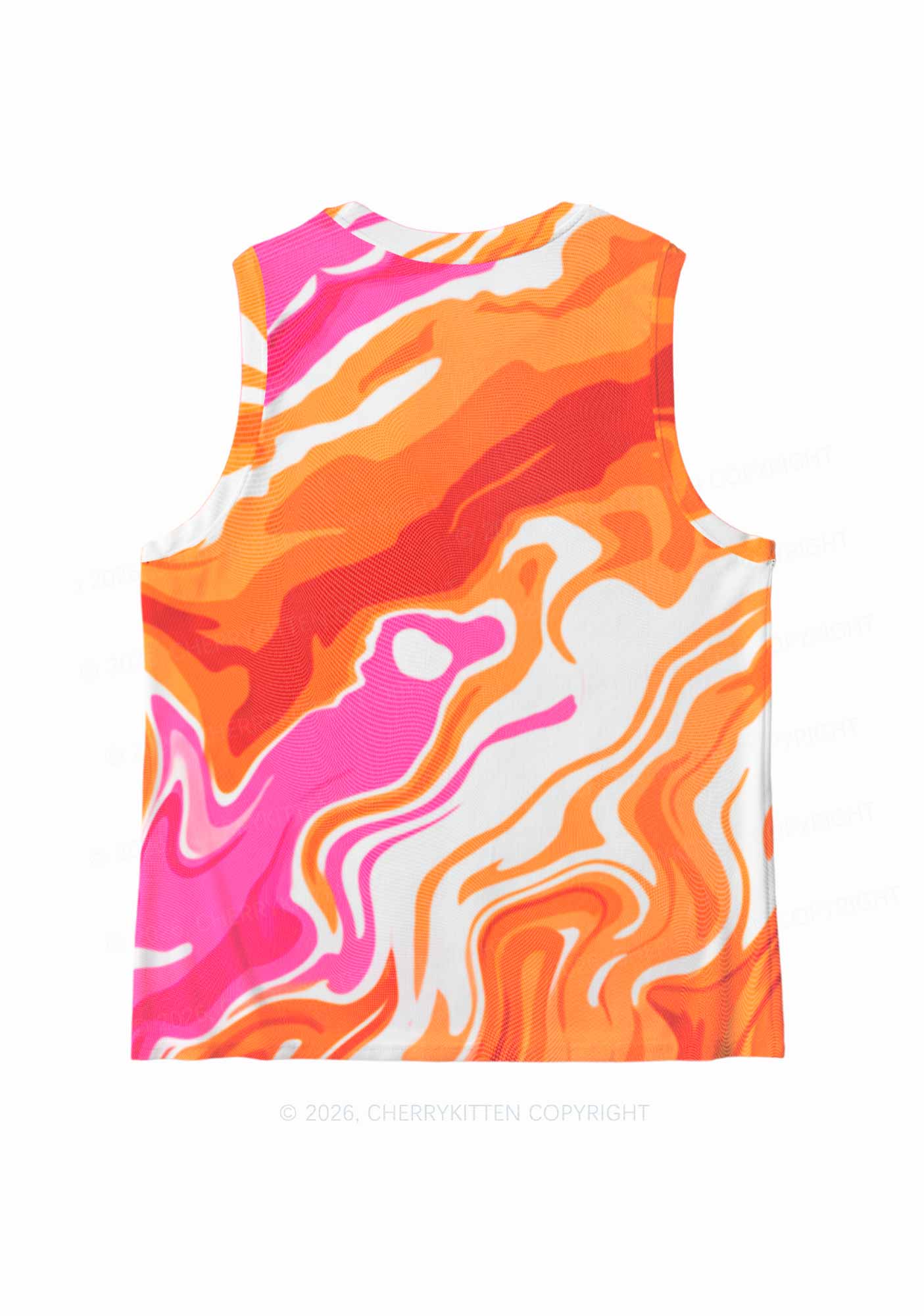 Lesbian Liquid Tie Dye Pride Y2K Mesh Muscle Tank Cherrykitten