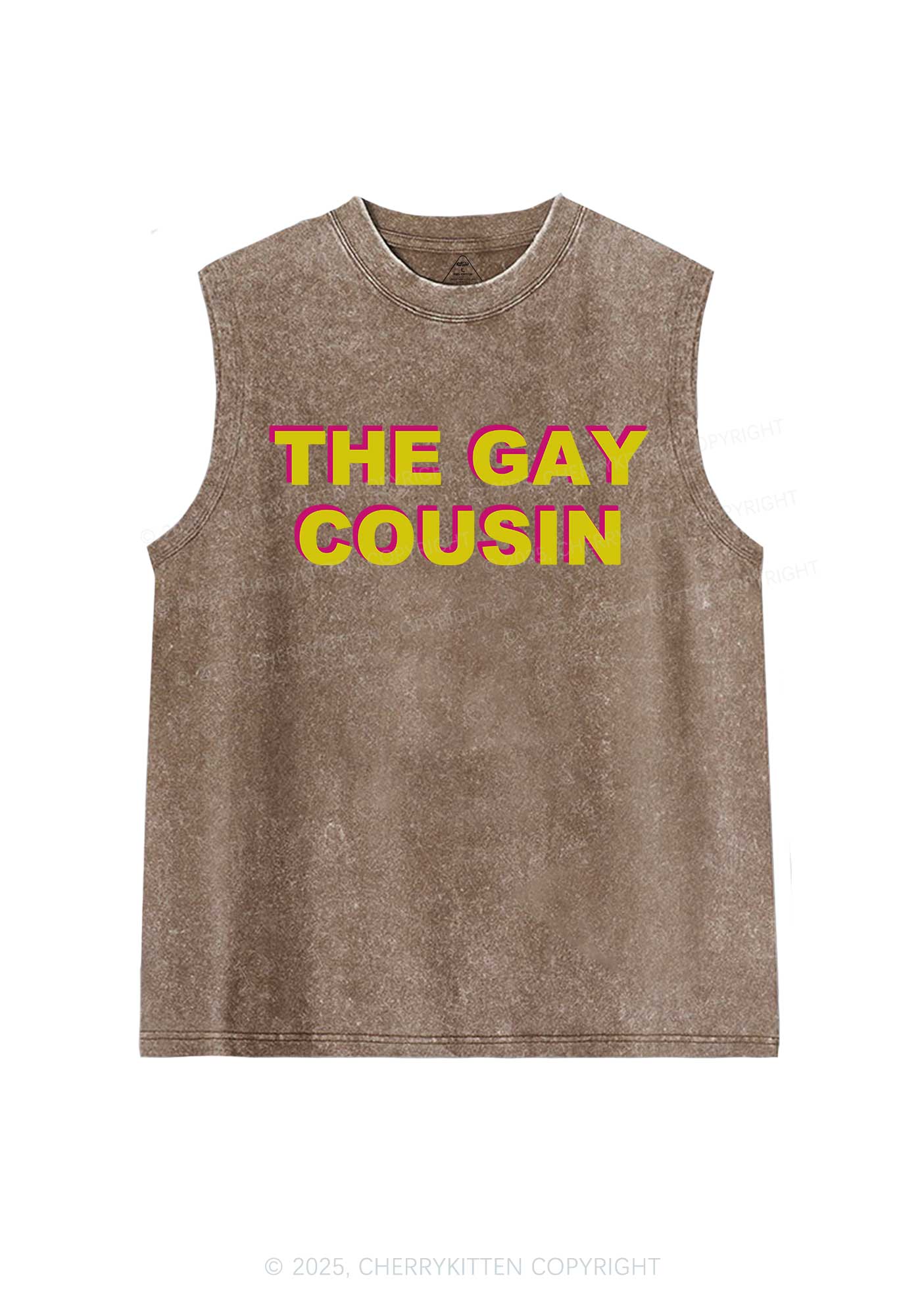 The Gay Cousin Pride Y2K Washed Muscle Tank Cherrykitten