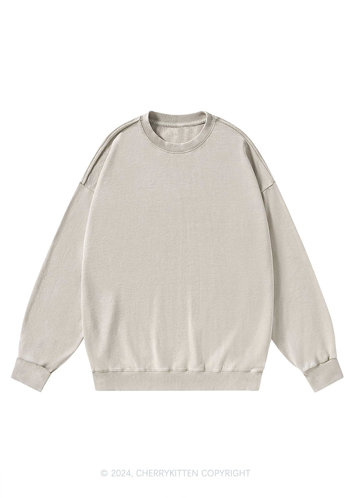 Plain Y2K Washed Sweatshirts Cherrykitten