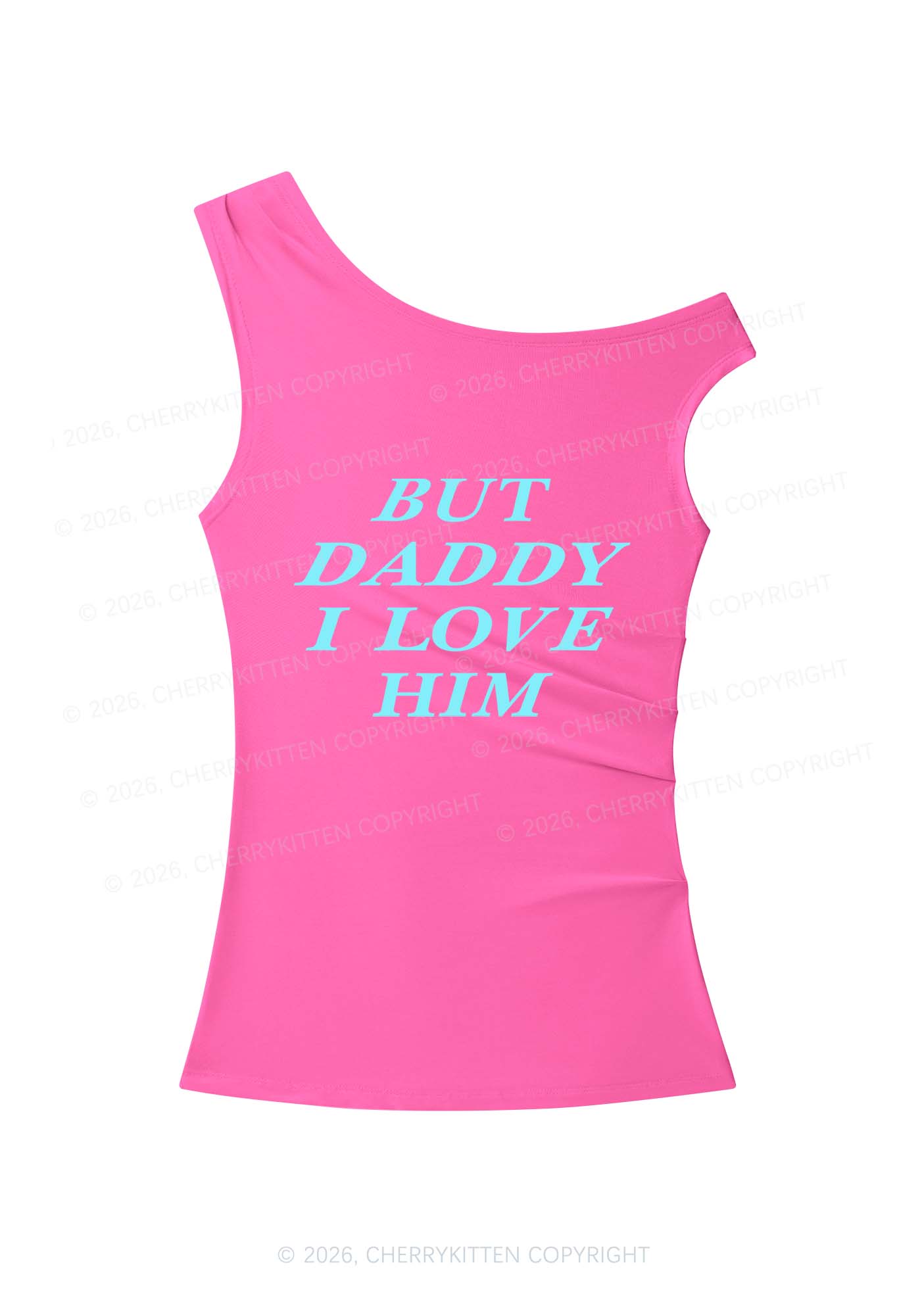 But Daddy I Love Him Y2K Off Shoulder Tank Top Cherrykitten