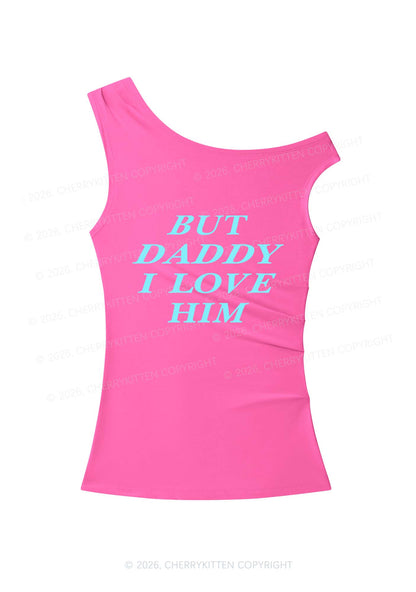 But Daddy I Love Him Y2K Off Shoulder Tank Top Cherrykitten