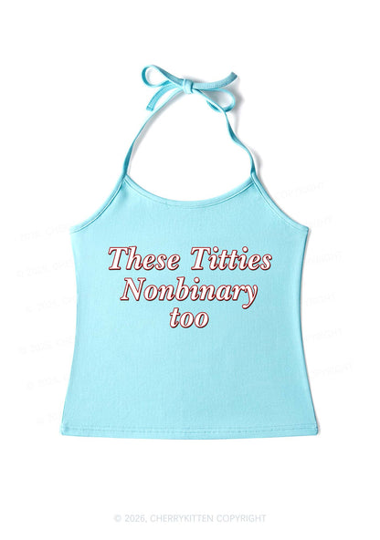 Txtties Nonbinary Too Y2K Halter Neck Cami Cherrykitten