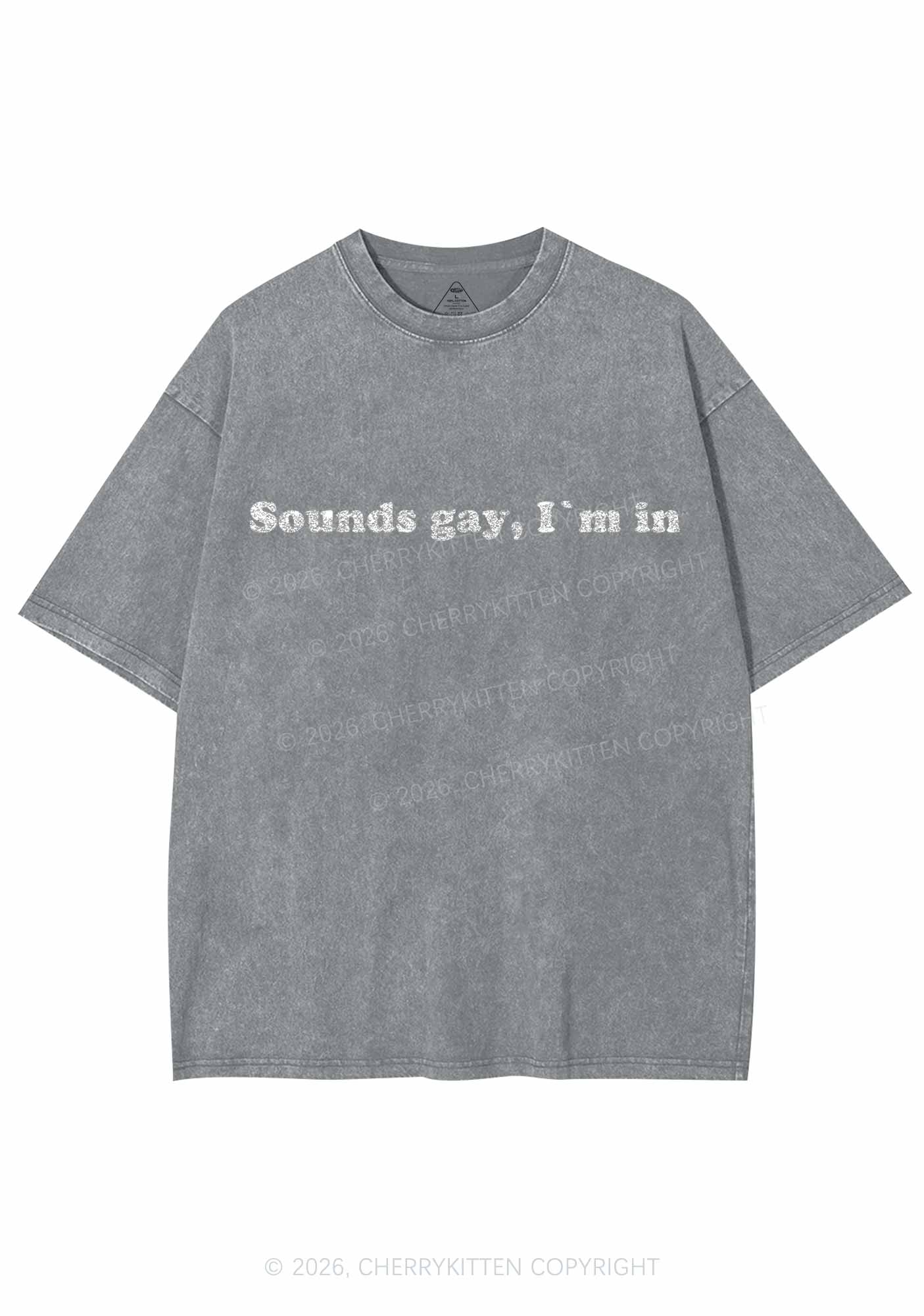 Glitter Sounds Gay Pride Y2K Shirts Washed Tee Cherrykitten