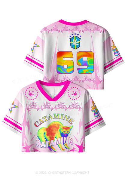 Thermal Catamine Y2K Crop Sport Jersey Shirts Cherrykitten