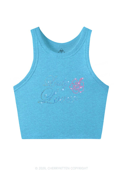 Rhinestone Lady Lover Pride Y2K Crop Tank Top Cherrykitten