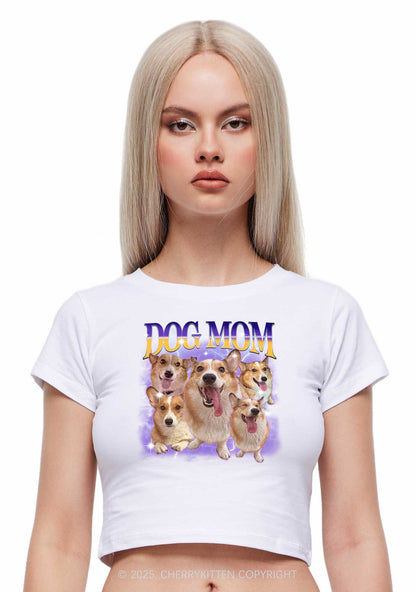 Custom Photo Dog Mom Y2K Baby Tee Cherrykitten