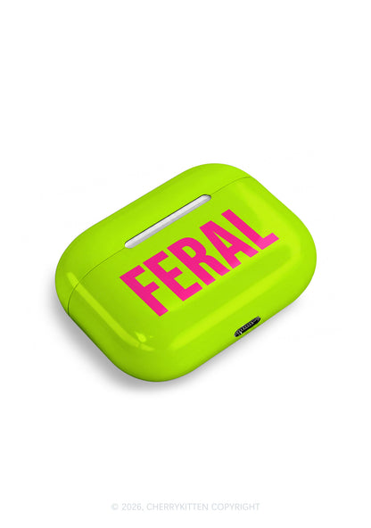 Pink Feral On Green Y2K Earphone Case Cherrykitten