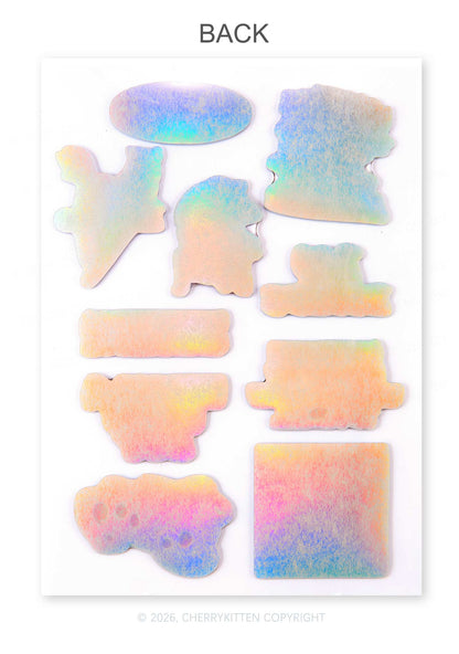 Cherrykitten Popular Holographic Y2K Stickers Pack Of 10