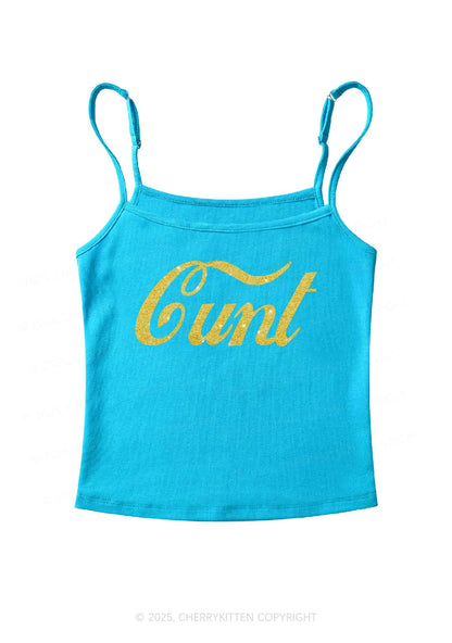 Glitter Special Cxxt Y2K Spaghetti Strap Cami Cherrykitten
