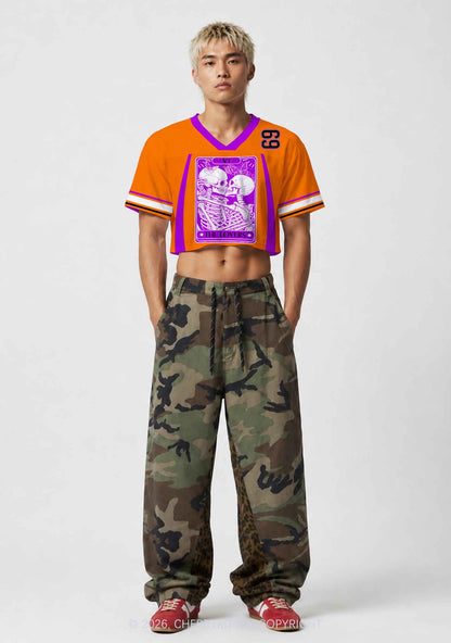 The Skeleton Lovers Y2K Crop Sport Jersey Shirts Cherrykitten