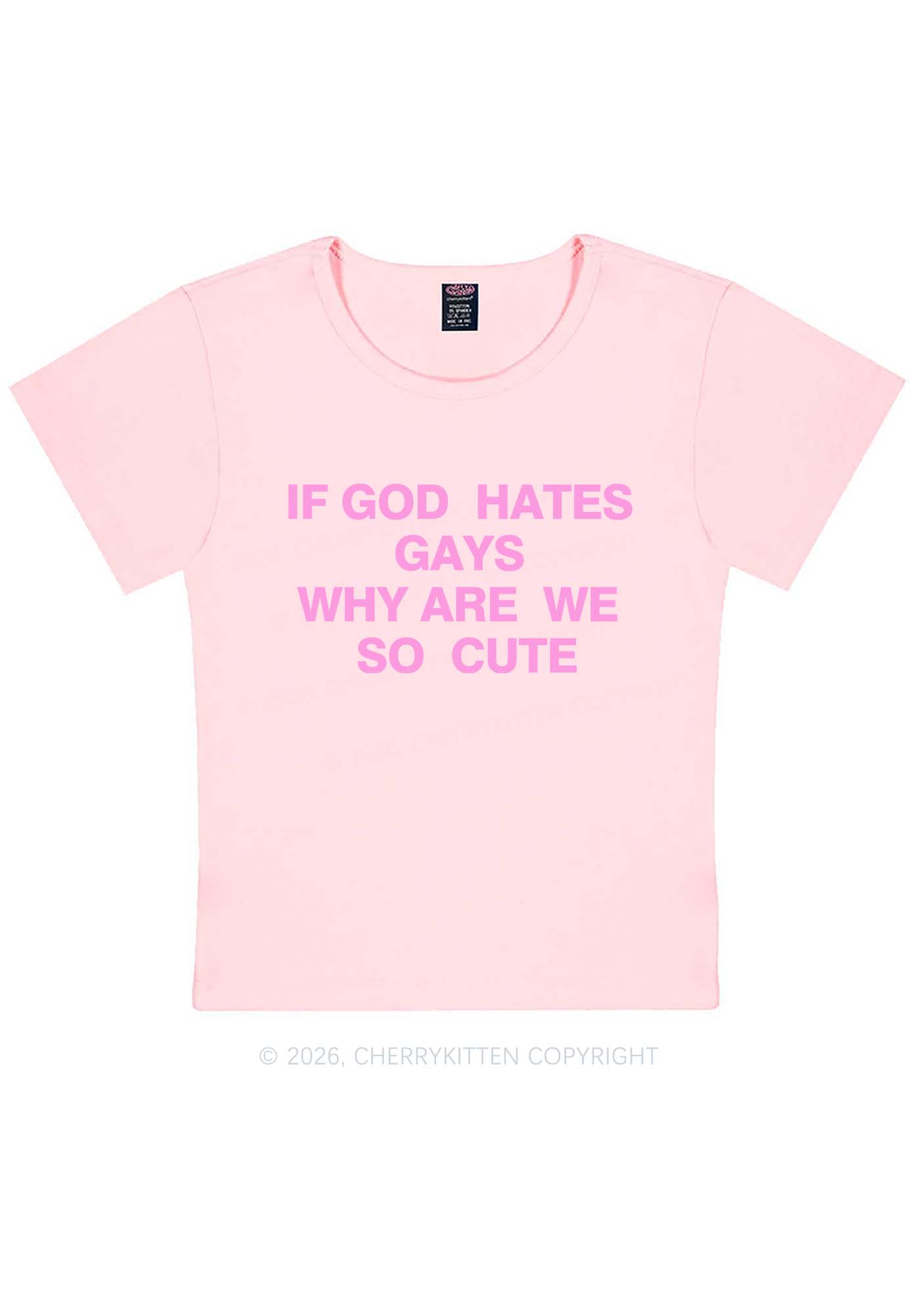 If God Hates Gays Pride Y2K Baby Tee Cherrykitten