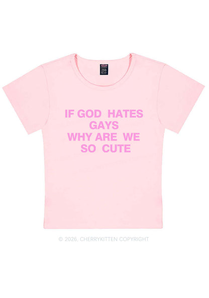 If God Hates Gays Pride Y2K Baby Tee Cherrykitten