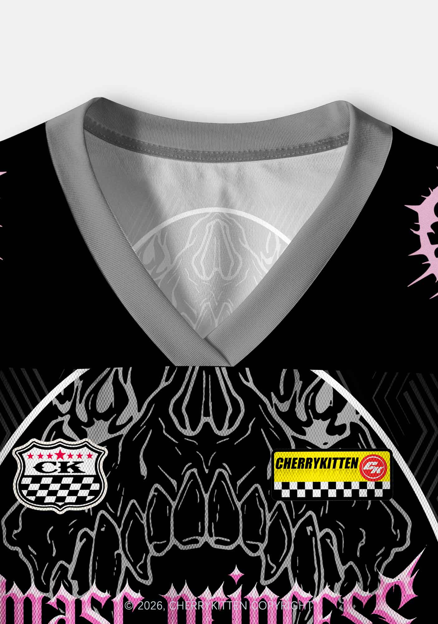 Masc Princess Dark Skull Pride Y2K Crop Sport Jersey Shirts Cherrykitten