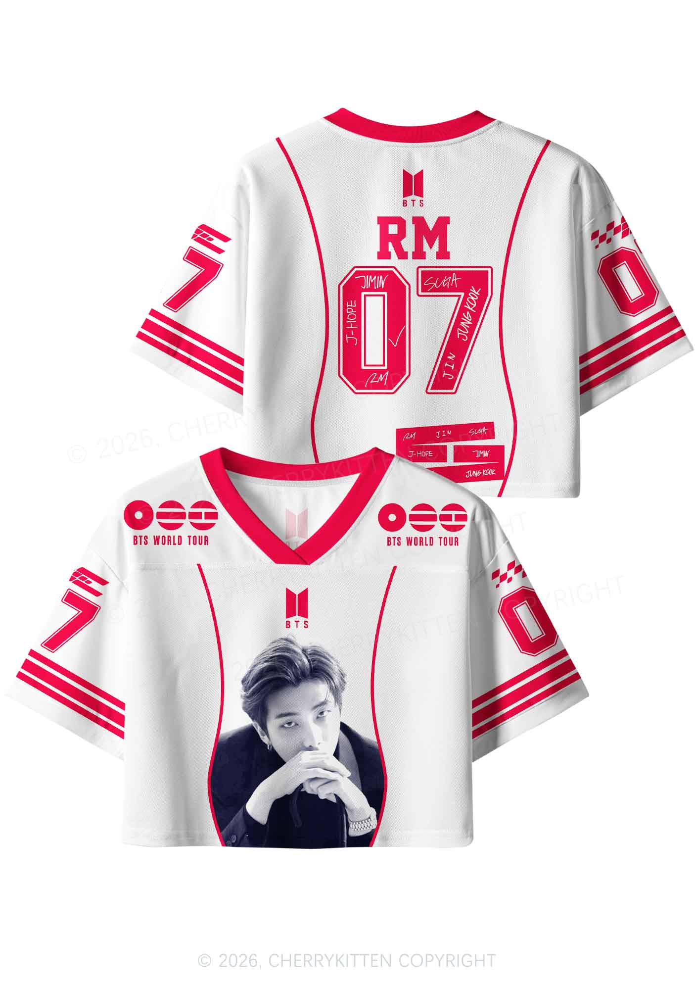 Kpop Rapper Boy Y2K Crop Sport Jersey Shirts Cherrykitten