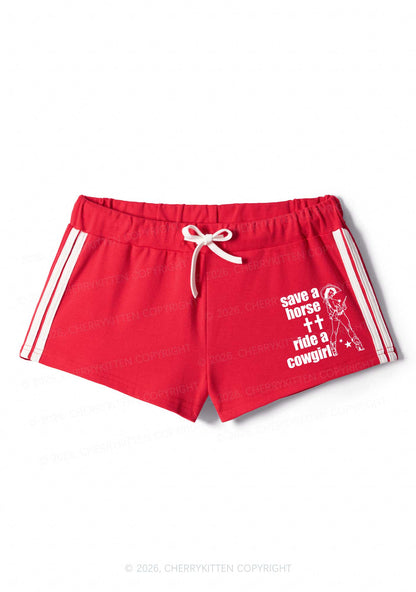 Save Horse Ride Cowgirl Pride Y2K Drawstring Mini Shorts Cherrykitten
