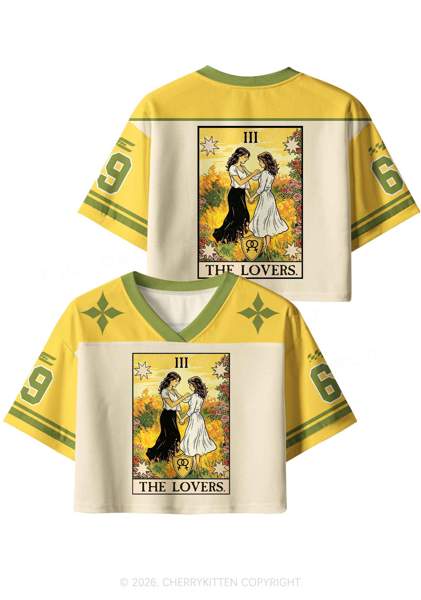 Lesbian Couple Dancing Pride Y2K Crop Sport Jersey Shirts Cherrykitten