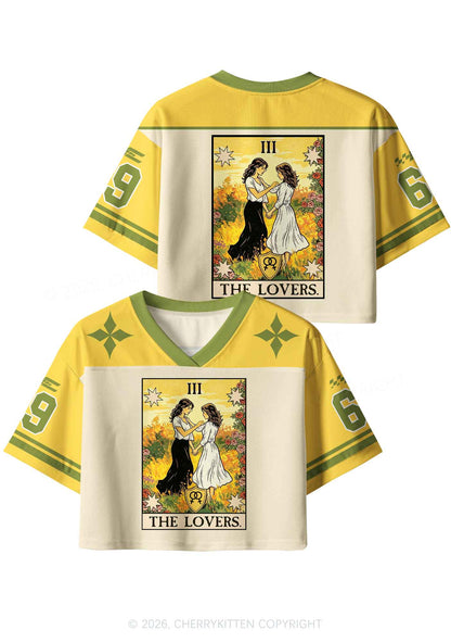 Lesbian Couple Dancing Pride Y2K Crop Sport Jersey Shirts Cherrykitten