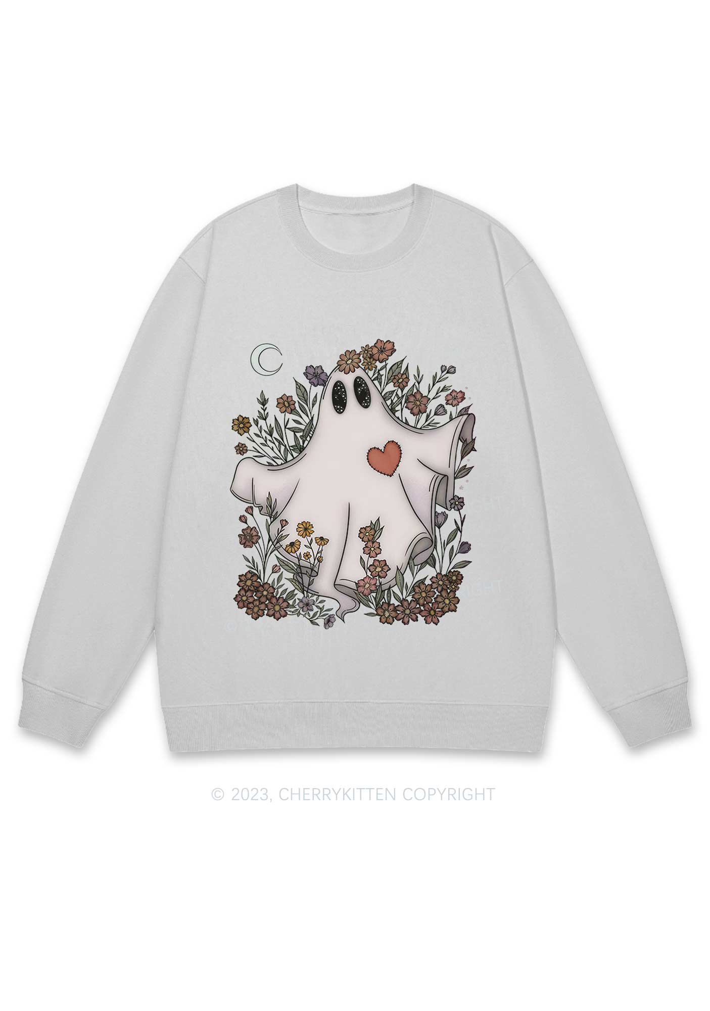 Halloween Floral Ghost Y2K Sweatshirt Cherrykitten