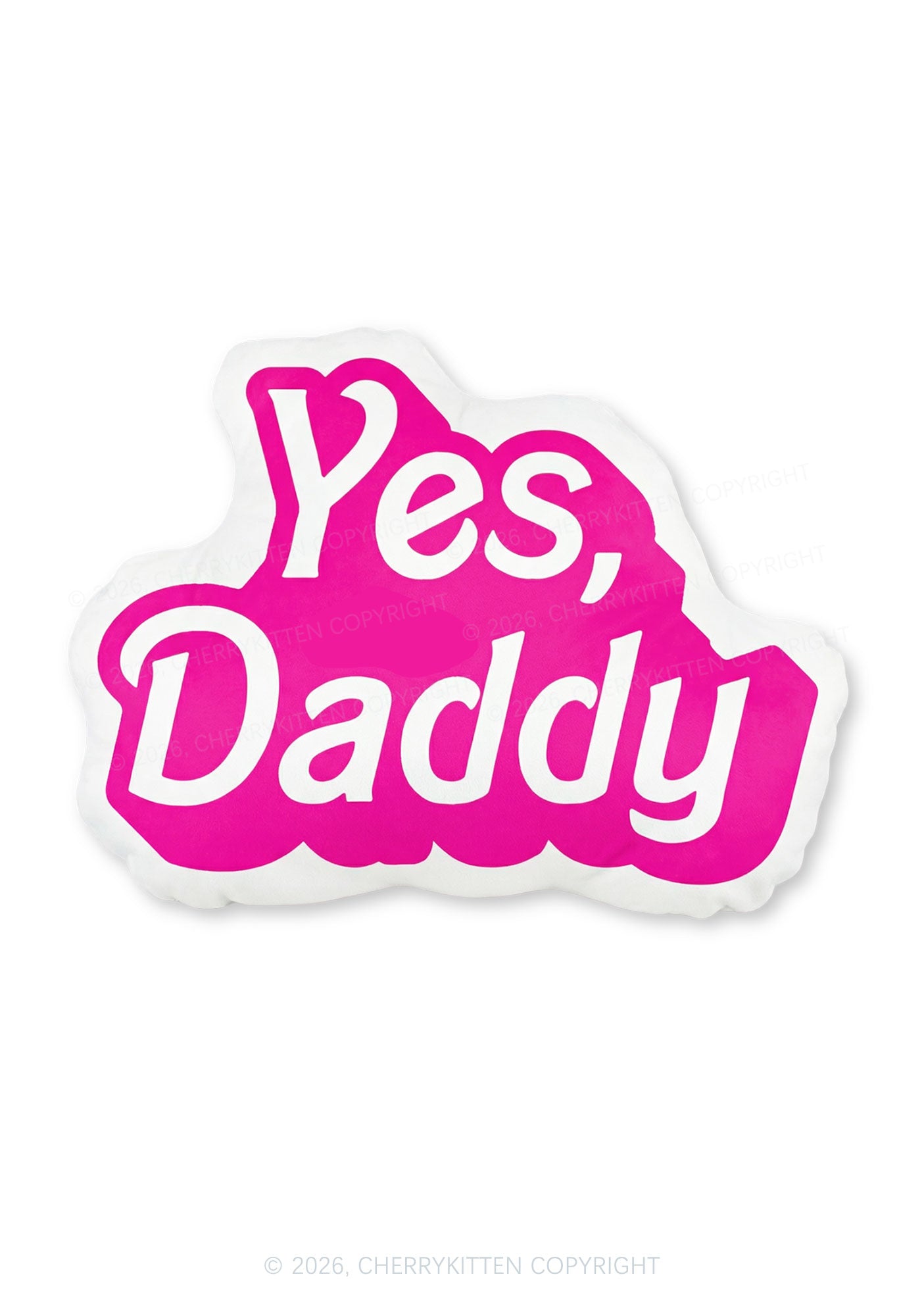 Yes Daddy Valentine's Day Y2K Ugly Pillow Cherrykitten
