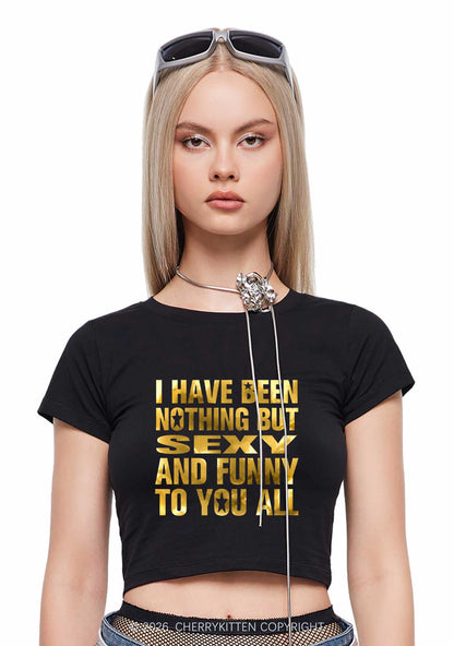 I Have Been Nothing Silver Foil Printed Y2K Baby Tee Cherrykitten