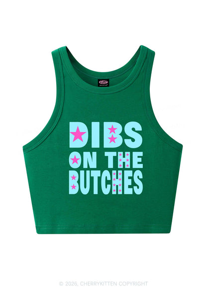 Dibs On The Butches Pride Y2K Crop Tank Top Cherrykitten