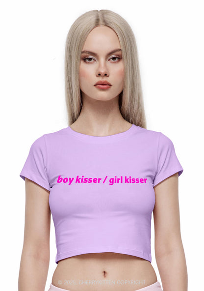 Boy Kisser Girl Kisser Pride Y2K Baby Tee Cherrykitten
