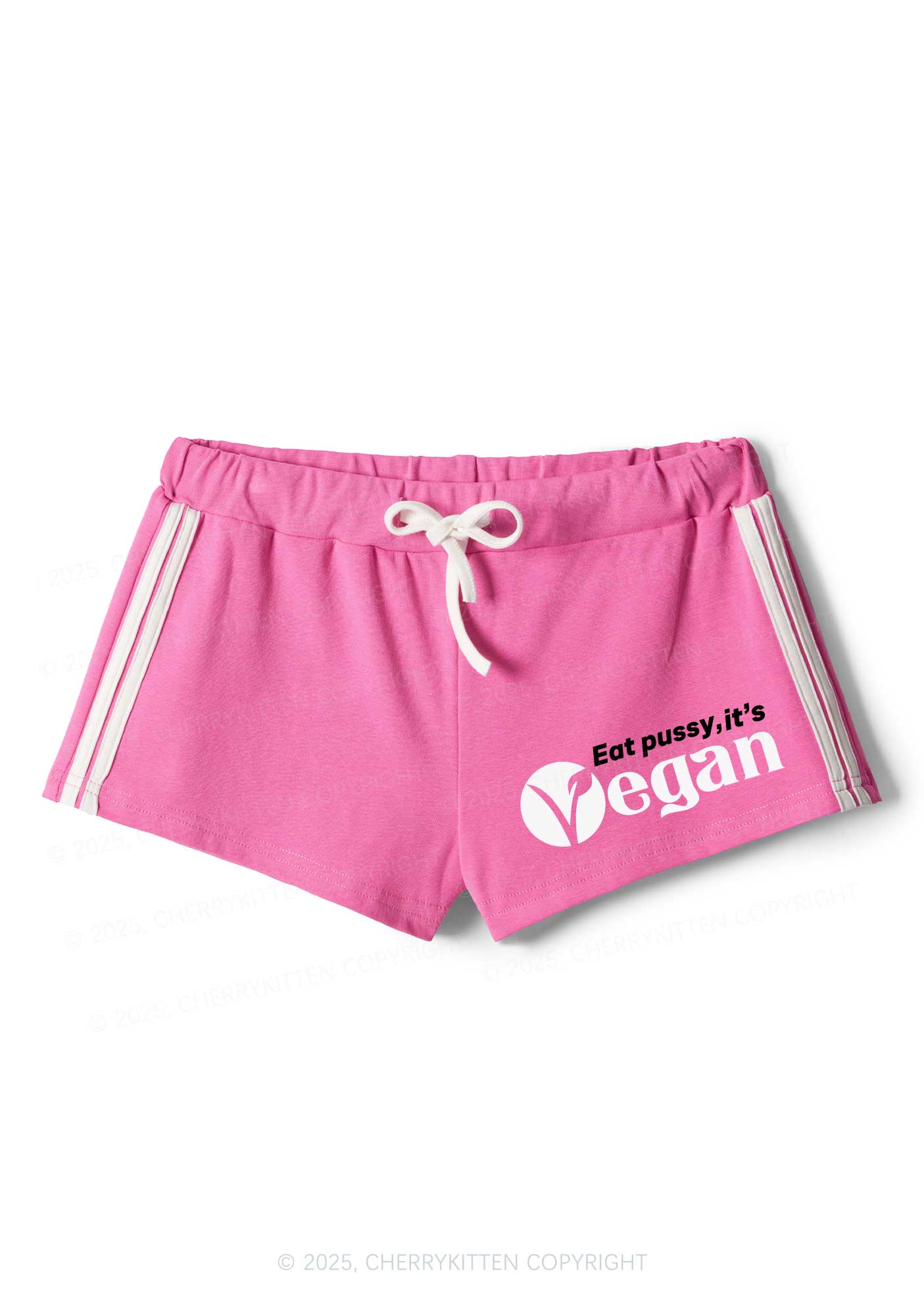 Eat Puxxy Its Vegan Y2K Drawstring Mini Shorts Cherrykitten