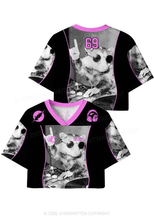 DJ Possum Y2K Crop Sport Jersey Shirts Cherrykitten