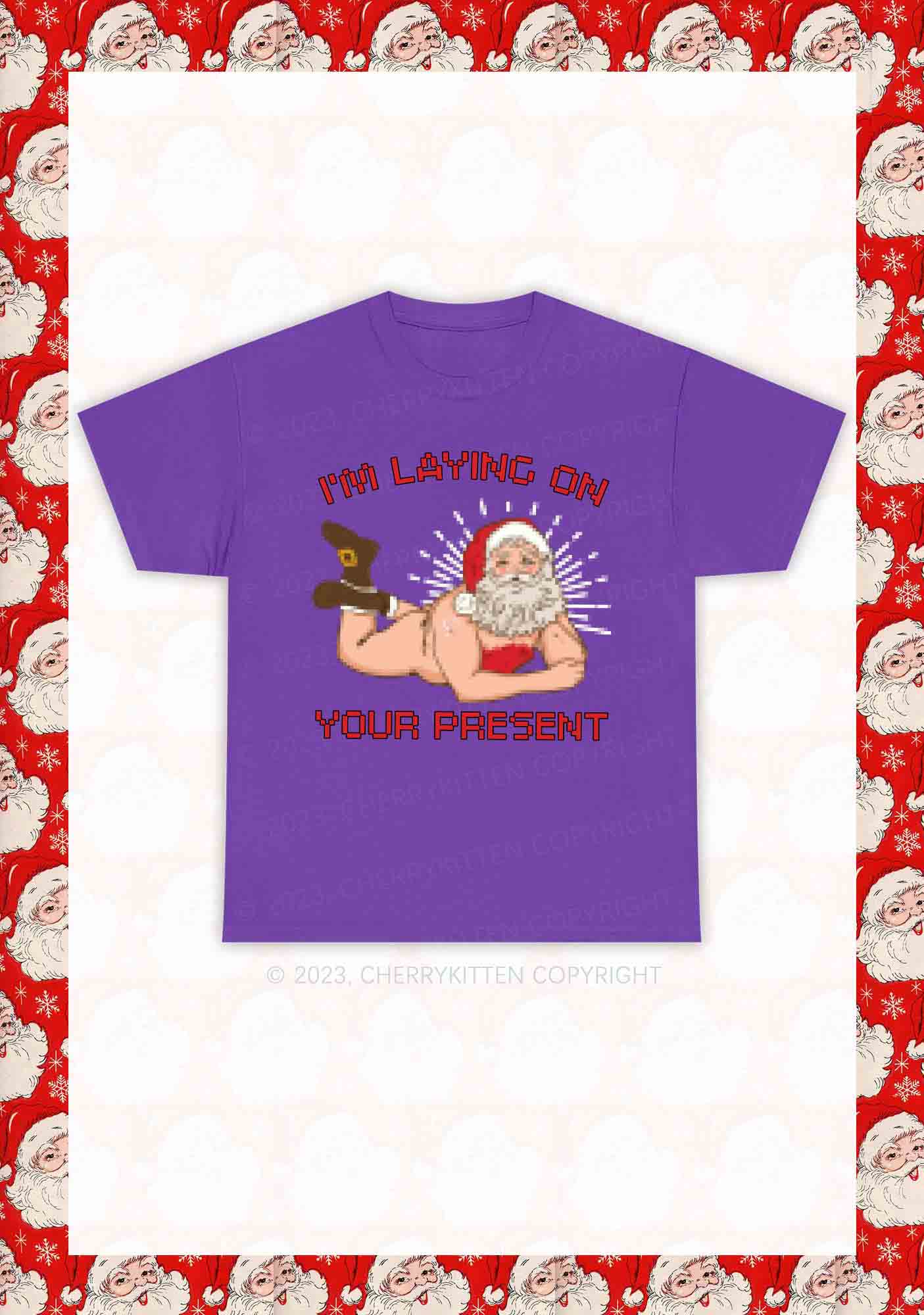 I'm Laying On Your Present Christmas Y2K Chunky Shirt Cherrykitten