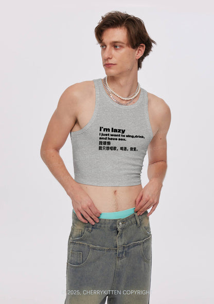 Im Lazy Y2K Crop Tank Top Cherrykitten