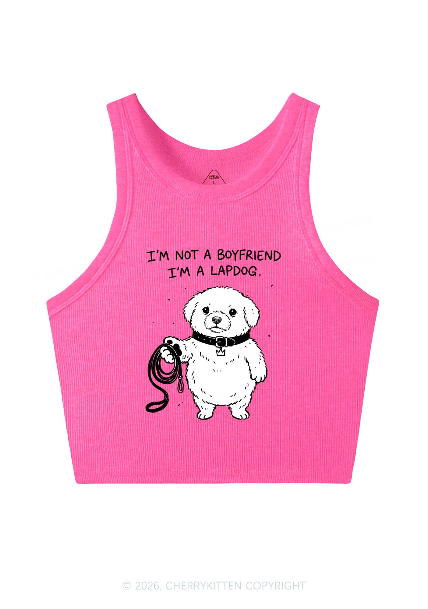 Im A Lapdog Y2K Crop Tank Top Cherrykitten